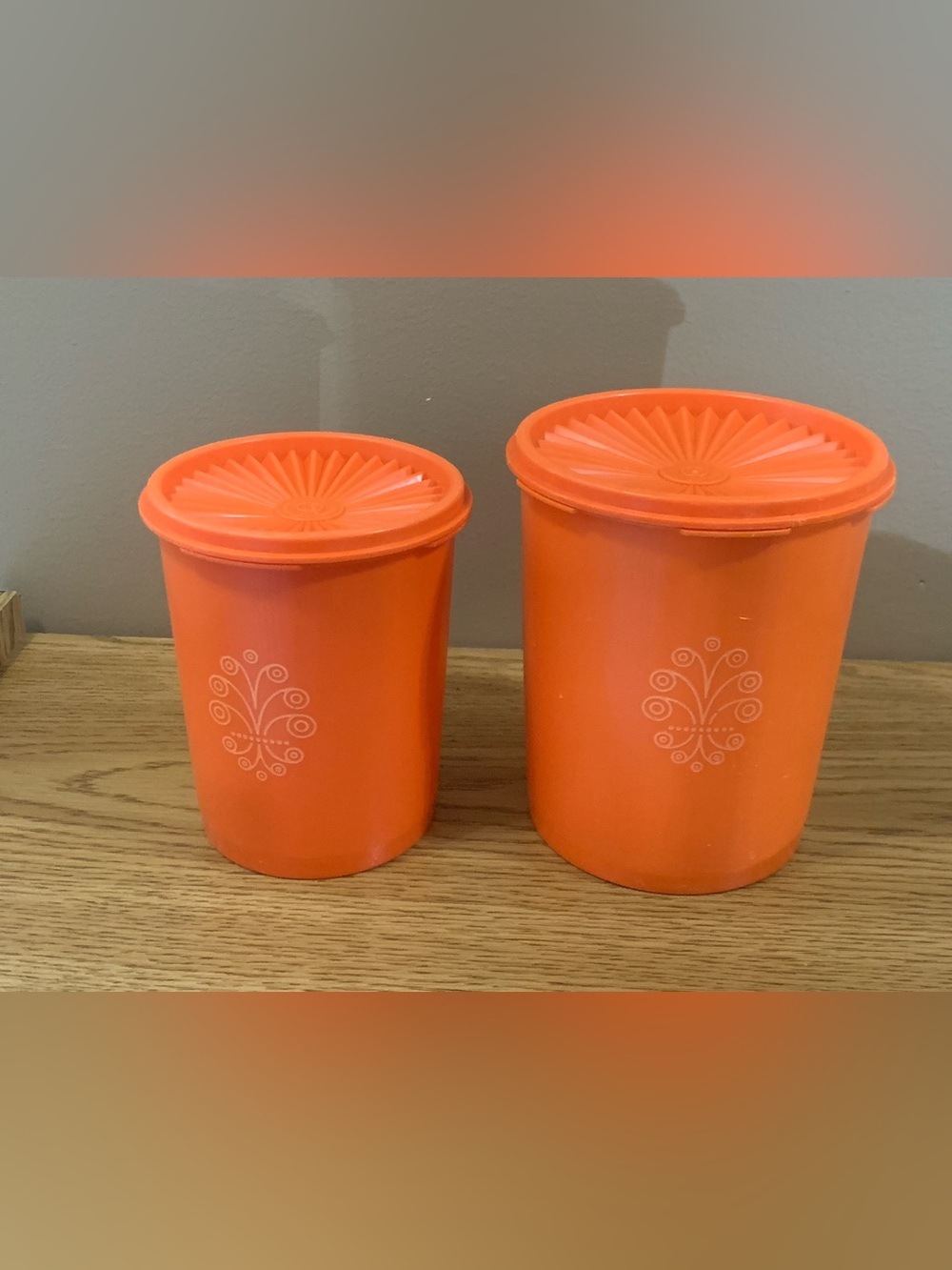 Vintage Orange Storage Canisters - Set of 2 smaller to add to your collection.